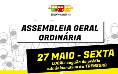 ASSEMBLEIA GERAL ACONTECE NESTA SEXTA-FEIRA