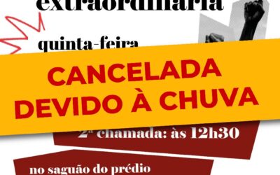 IMPORTANTE: ASSEMBLEIA CANCELADA DEVIDO À CHUVA